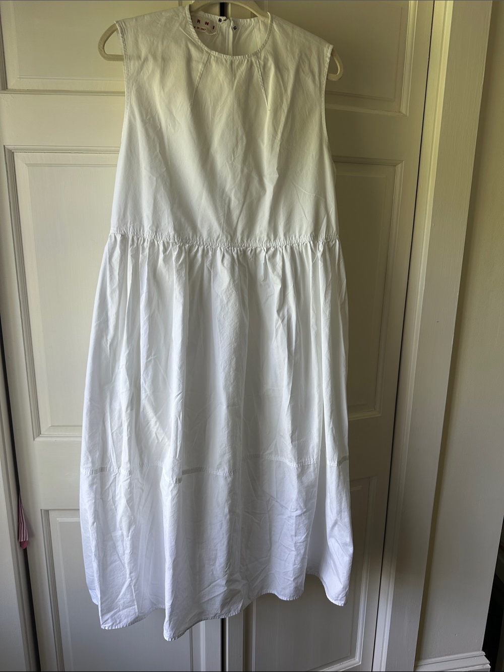 Marni White Sleeveless Midi Dress